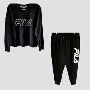 FILA PLUS SIZE New Women's Black Two Piece Jogger Set 2X